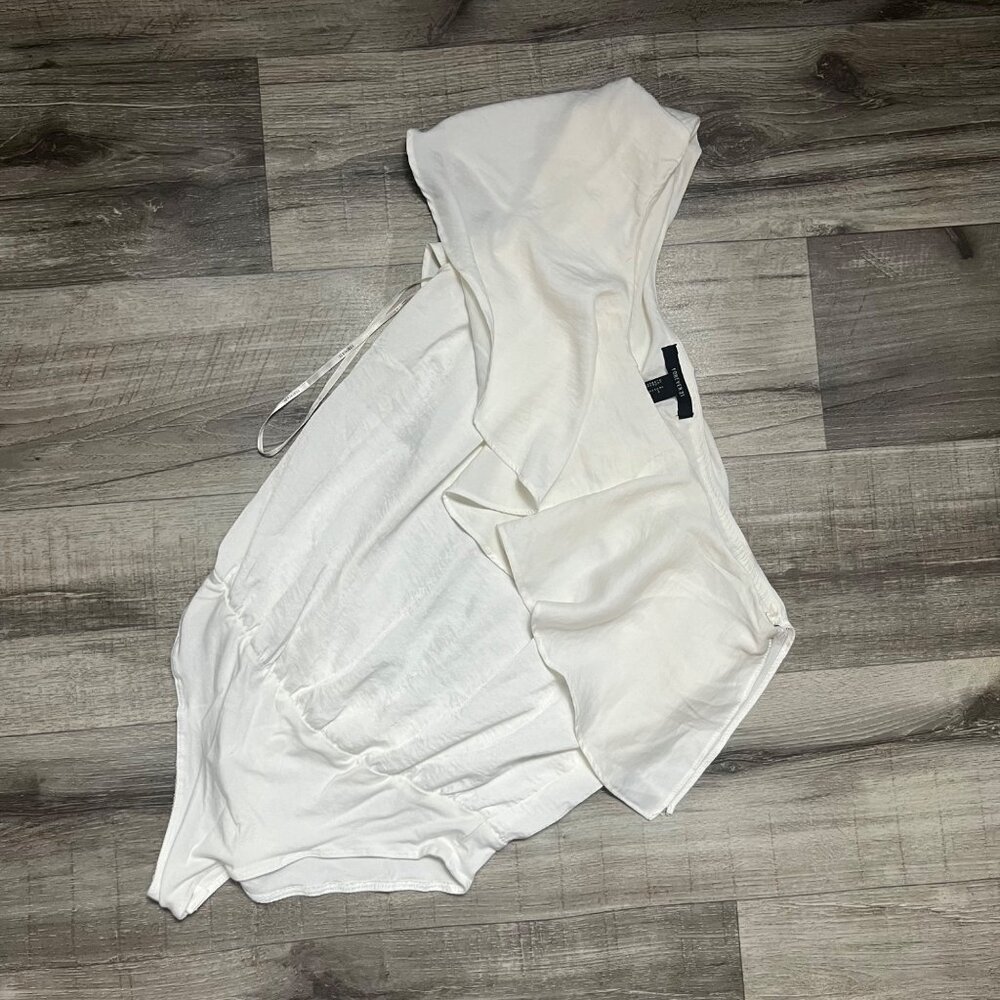 Forever 21 Asymmetrical Single Strap Sleeveless Bodysuit Cream Size S